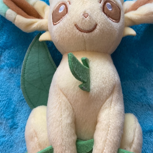 💕Preloved EUC ~ TOMY Pokemon Eevee Series of Evolution Plush Leafeon - Picture 3 of 11